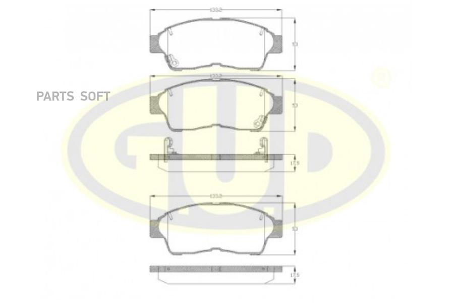 

Тормозные колодки G.U.D. передние дисковые GBP040202