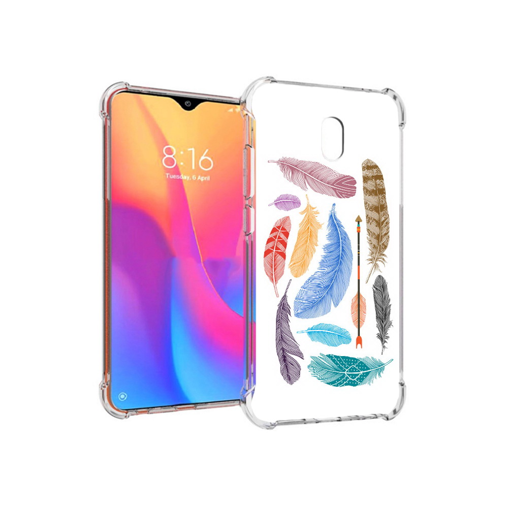 

Чехол MyPads Tocco для Xiaomi Redmi 8A разноцветные перья (PT138948.272.572), Прозрачный, Tocco