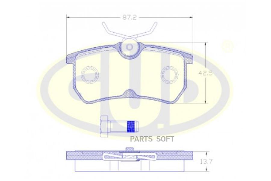 Тормозные колодки G.U.D. задние дисковые GBP069300