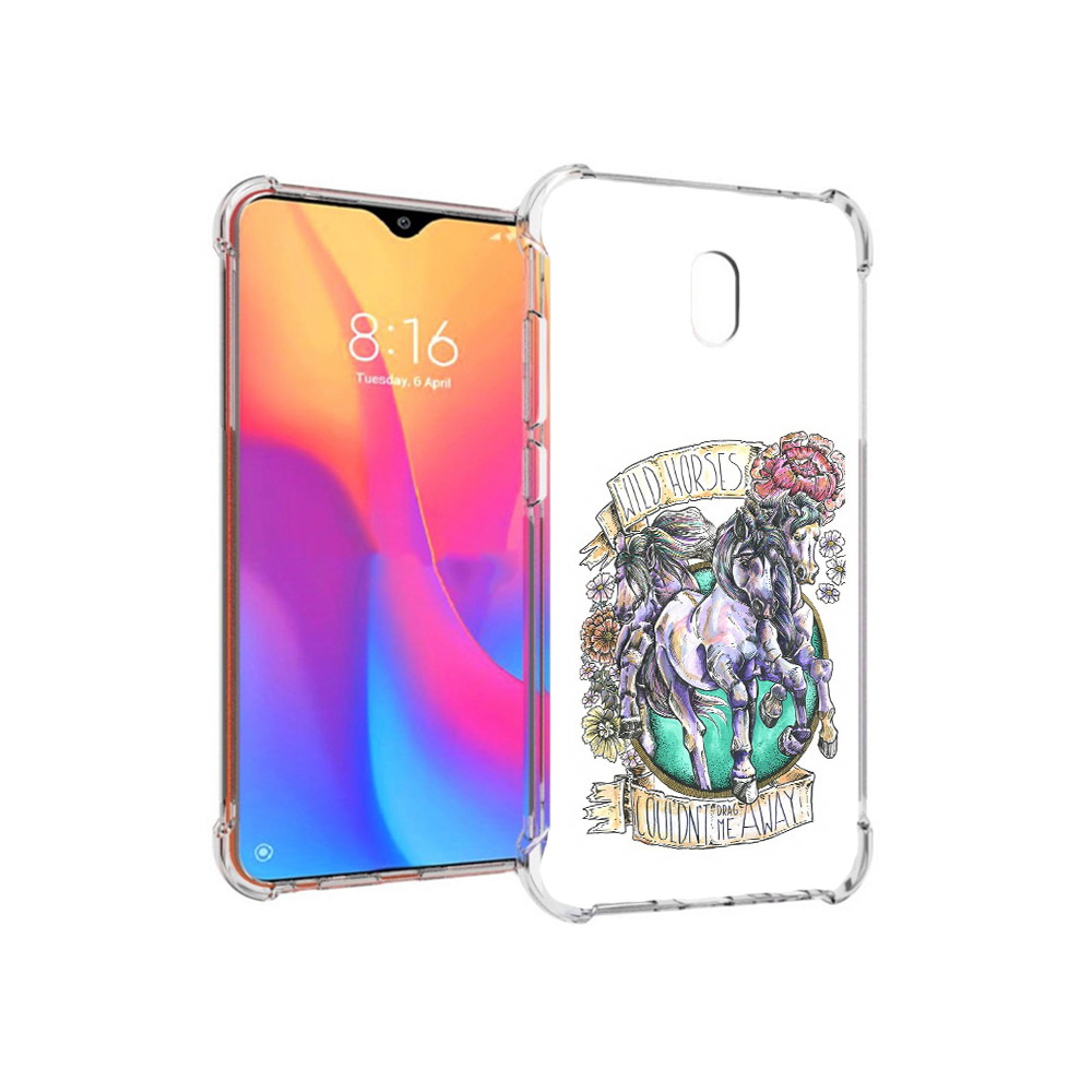

Чехол MyPads Tocco для Xiaomi Redmi 8A рисунок коней в цветах (PT138948.272.582), Прозрачный, Tocco