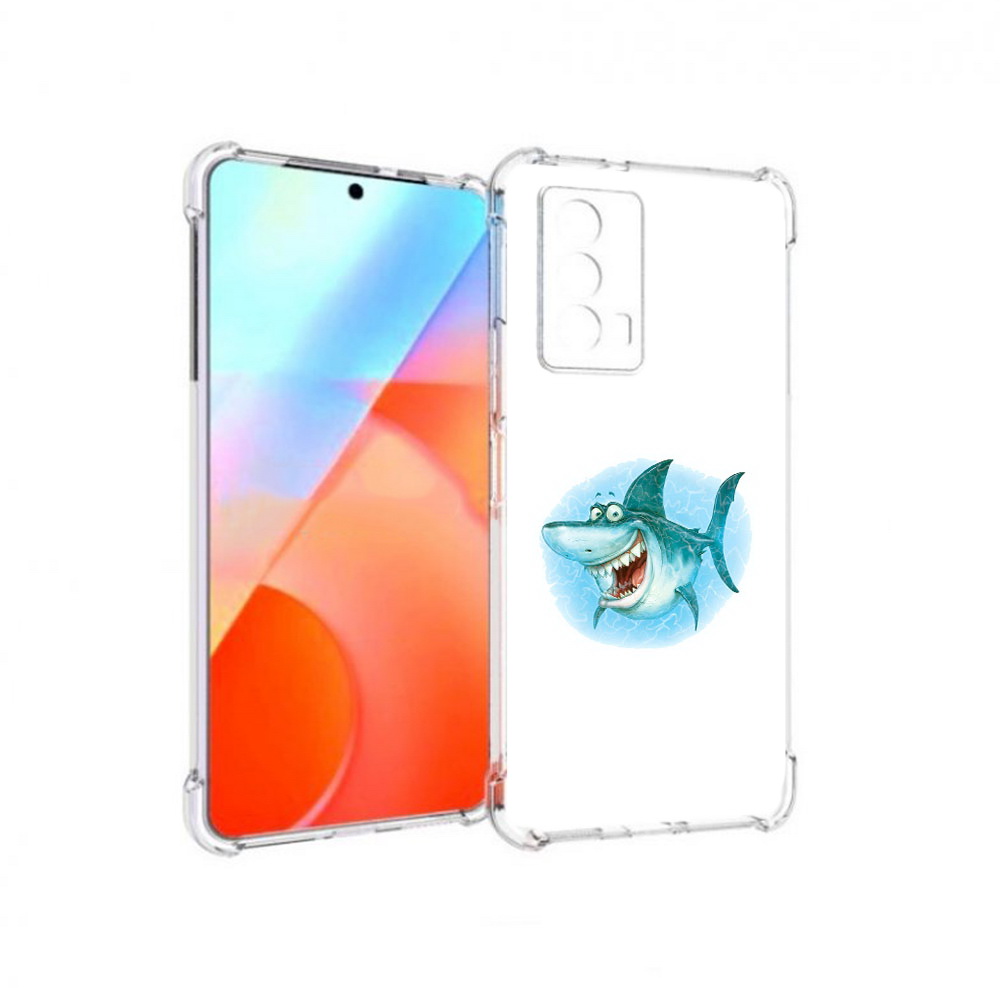 

Чехол MyPads Tocco для Vivo iQOO Z5 веселая акула (PT226980.401.261), Прозрачный, Tocco