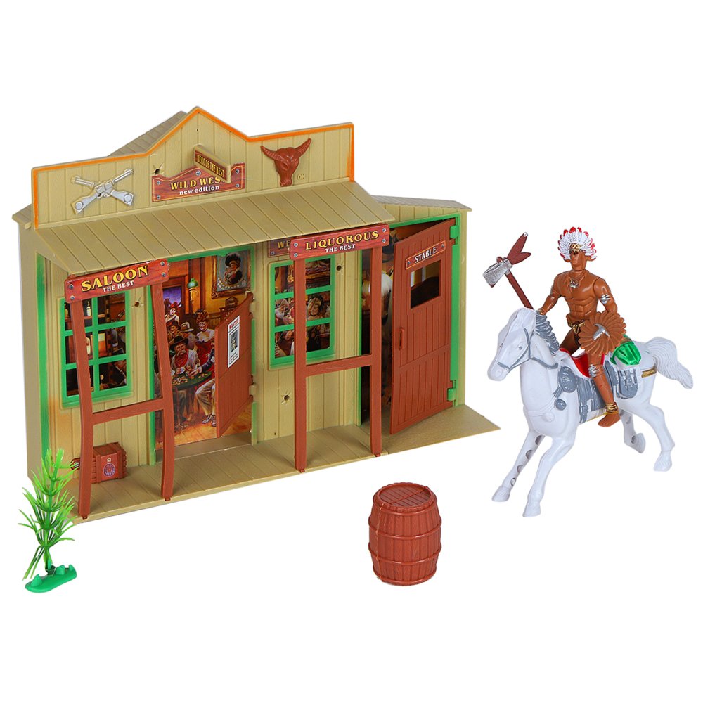 фото Игровой набор детский вестерн (домик фигурка на лошадке) jb0210358 компания друзей