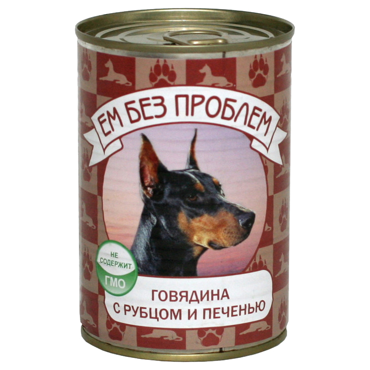 Консервы для собак Ем Без Проблем, говядина с рубцом и печенью, 410г