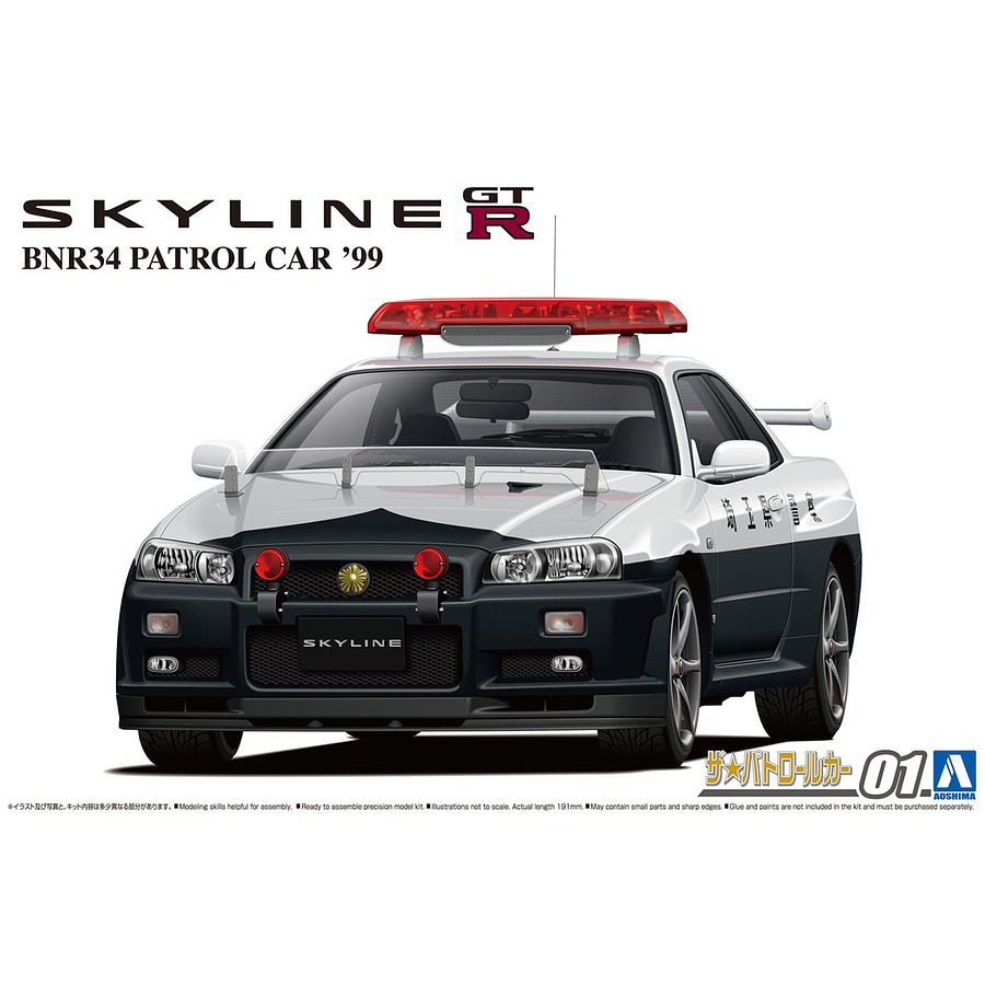 фото Сборная модель aoshima 1/24 nissan skyline bnr34 gt-r patrol car '99 06280