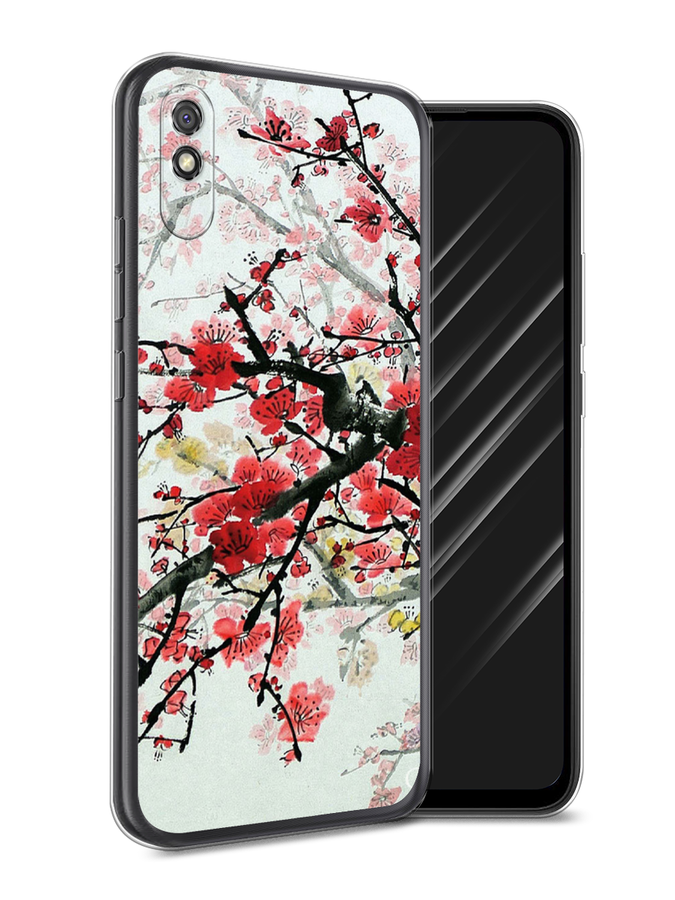 

Чехол Awog на Xiaomi Redmi 9A "Сакура", Розовый;черный, 38950-4