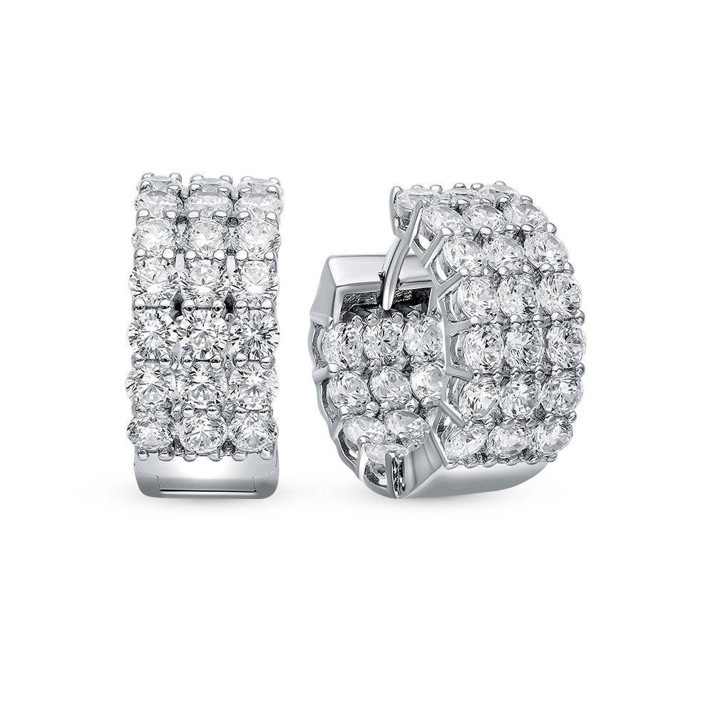

Серьги конго из серебра 585Gold 702007636, фианит, 702007636