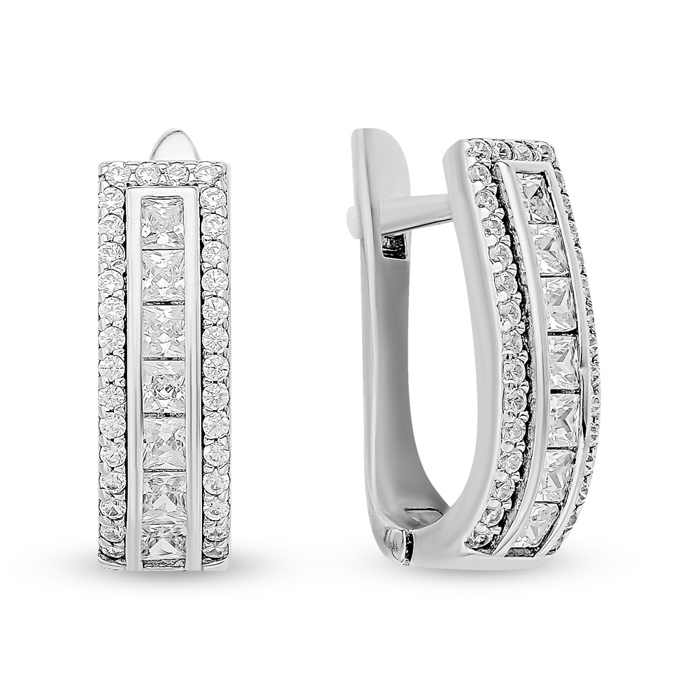 

Серьги из серебра 585Gold 702007494, фианит, 702007494