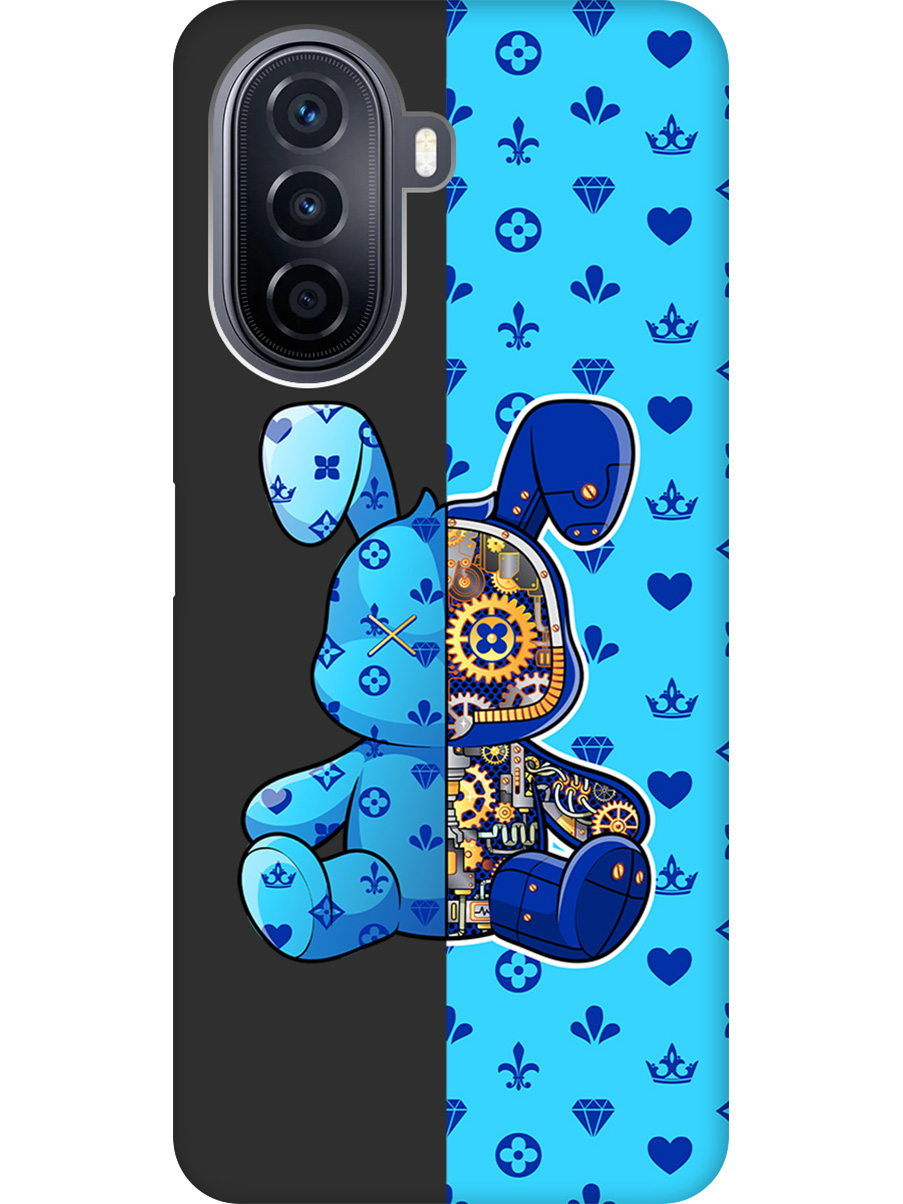

Силиконовый чехол на Huawei nova Y70 с принтом матовый черный 812443, Черный;голубой;синий, 740133471