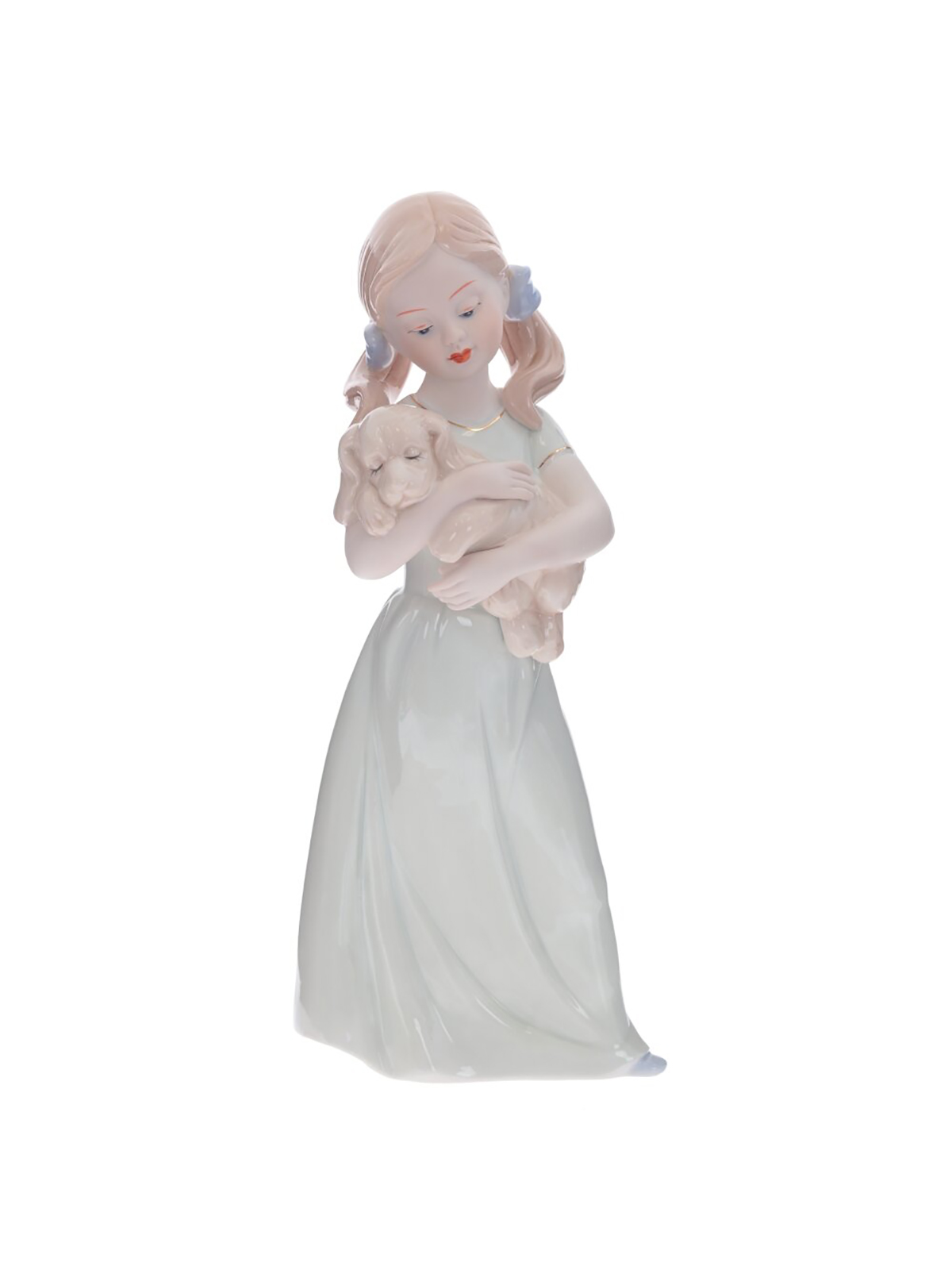 

Фигурка декоративная Remecoclub Девочка, фарфоровая, 30x12x8 см, Белый