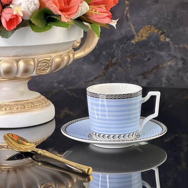 

Кофейный набор 12 предметов фарфор Lenardi 244-043, Голубой