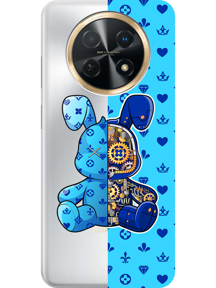 

Силиконовый чехол на Huawei nova Y91 с принтом "Голубой Кролик с механизмом", Прозрачный;голубой;синий, 772566971
