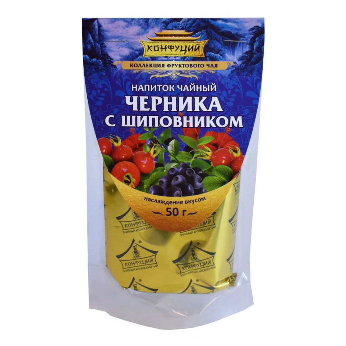 

Чайный напиток Конфуций черника с шиповником растворимый 50 г