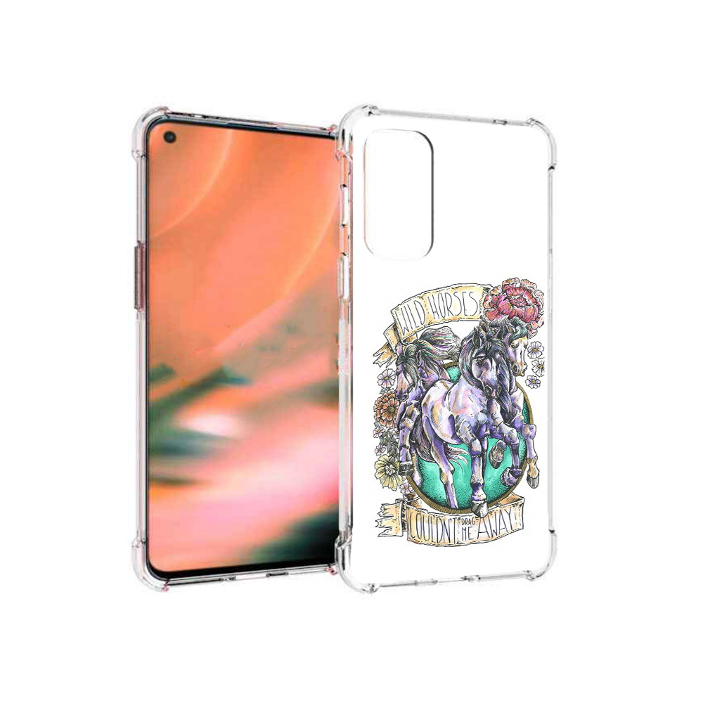 

Чехол MyPads Tocco для OnePlus Nord 2 5G рисунок коней в цветах (PT161451.125.582), Прозрачный, Tocco