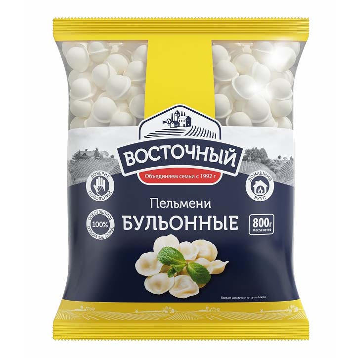 

Пельмени Восточный Бульонные с говядиной 800 г