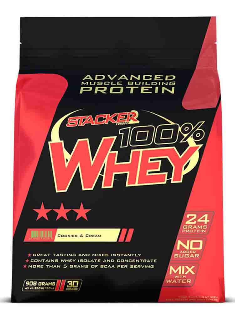 

100% Whey Stacker2 Europe 908 гр. клубника, 100% Whey