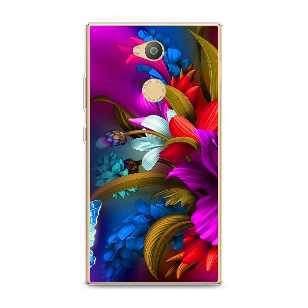 

Чехол для Sony Xperia L2 "Фантастические цветы", Фиолетовый;красный;синий, 53450-2