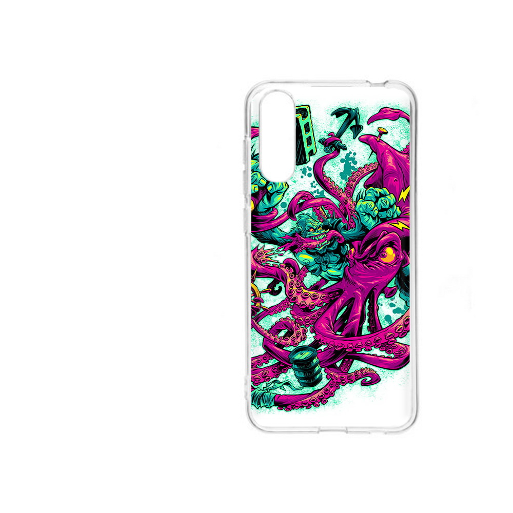 

Чехол MyPads Tocco для ZTE Blade A7 2020 фиолетовый кракен (PT142232.471.657), Прозрачный, Tocco