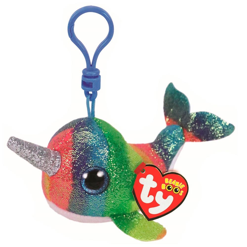 

Мягкая игрушка брелок TY Beanie Boo's кит Nori с рогом 10 см., 36560, кит Nori, 36560