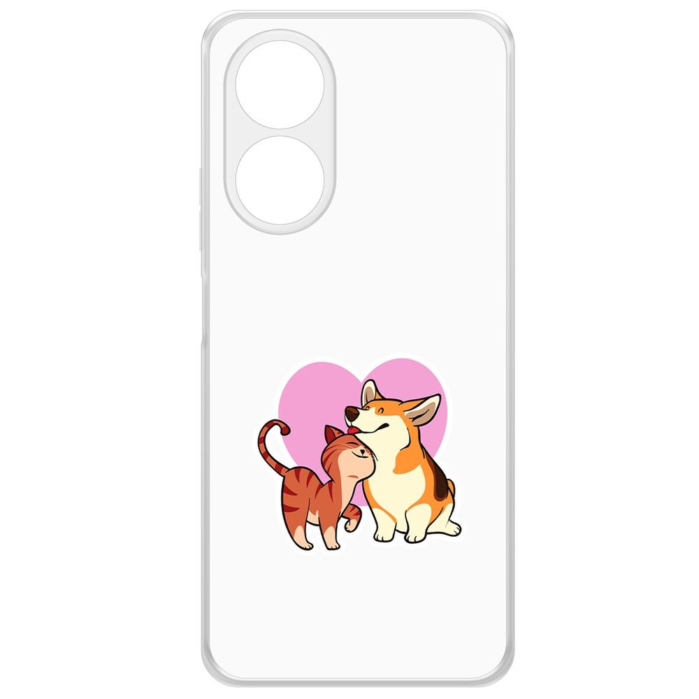 

Чехол-накладка Krutoff Clear Case Любовь противоположностей для Oppo A58 4G, Прозрачный