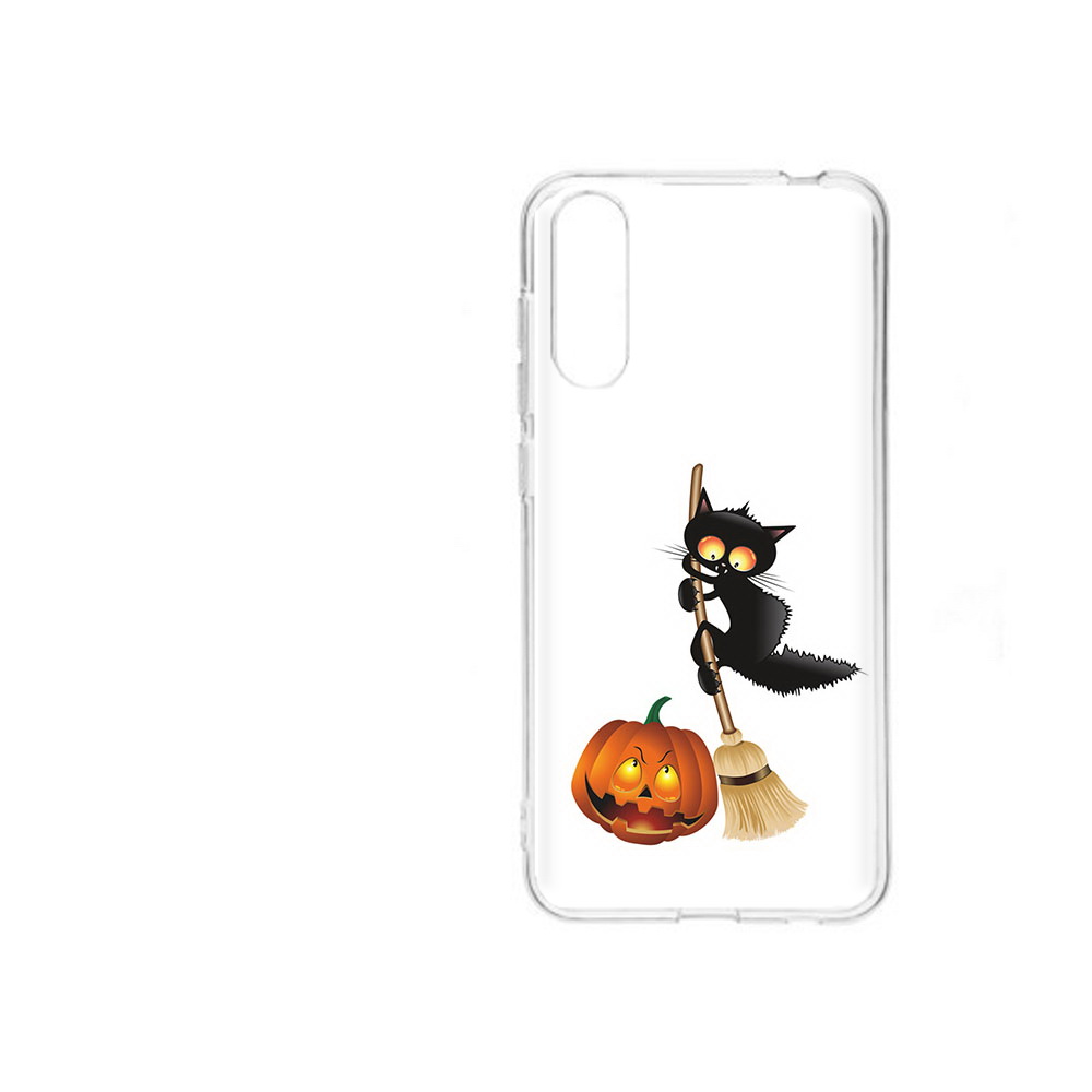 

Чехол MyPads Tocco для ZTE Blade A7 2020 хэлуинский котик (PT142232.471.667), Прозрачный, Tocco