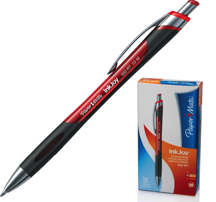 

Ручка шариковая автоматическая Paper Mate Inkjoy красная 1 мм