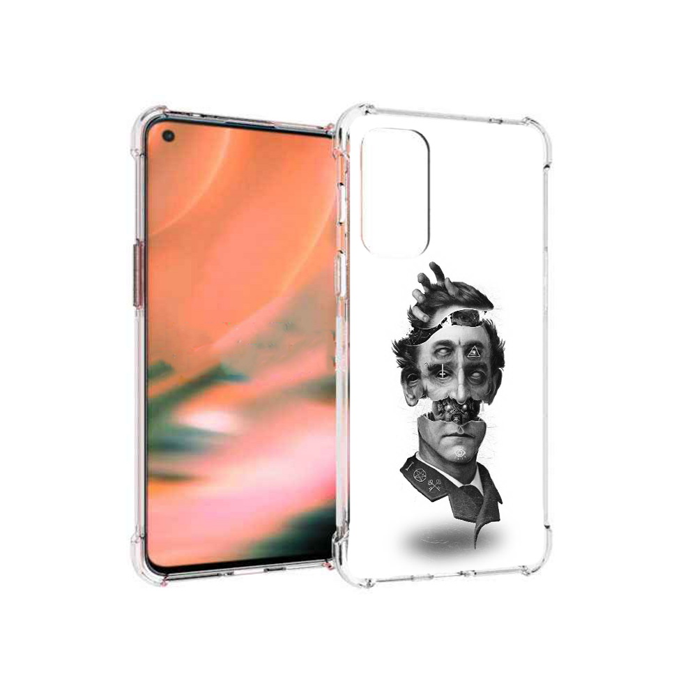 

Чехол MyPads Tocco для OnePlus Nord 2 5G страшное лицо абстракция (PT161451.125.628), Прозрачный, Tocco