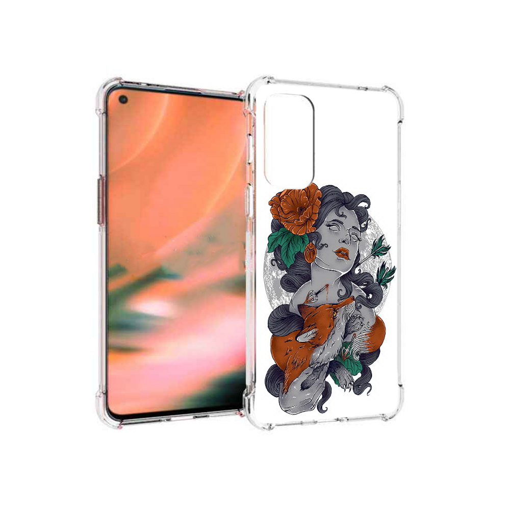 

Чехол MyPads Tocco для OnePlus Nord 2 5G темная девушка с лисой (PT161451.125.639), Прозрачный, Tocco