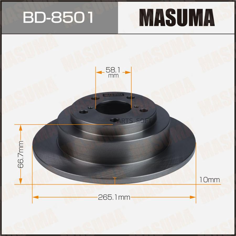 

Диск Тормозной Rear Forester, Impreza / S11, G11 [Уп.2] Masuma арт. BD-8501