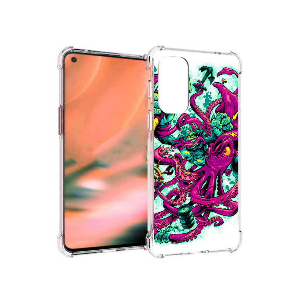 

Чехол MyPads Tocco для OnePlus Nord 2 5G фиолетовый кракен (PT161451.125.657), Прозрачный, Tocco