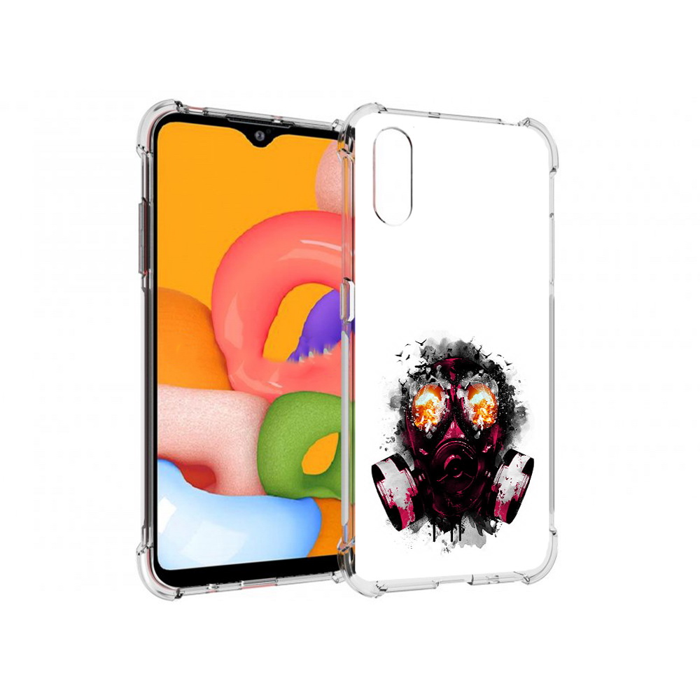 

Чехол MyPads Tocco для Samsung Galaxy A01 красный противогаз (PT144711.509.412), Прозрачный, Tocco