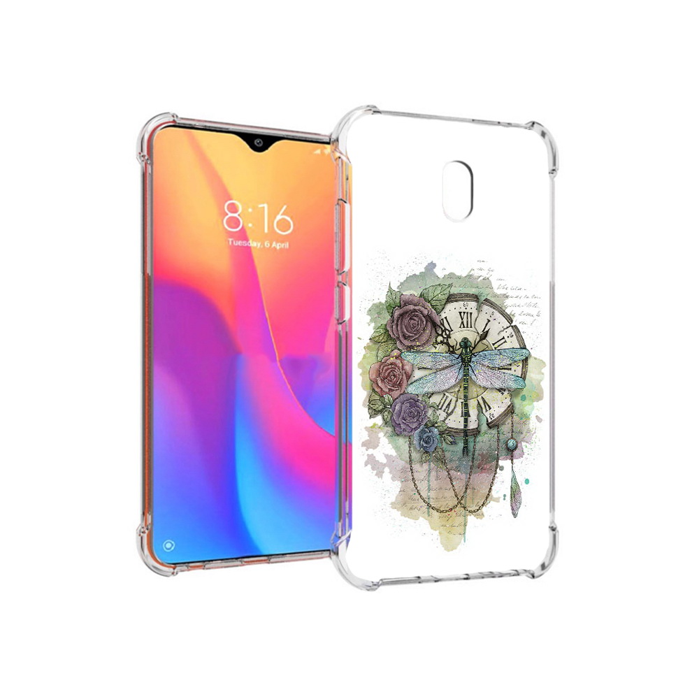 Чехол MyPads Tocco для Xiaomi Redmi 8A старинные часы в цветах (PT138948.272.621)