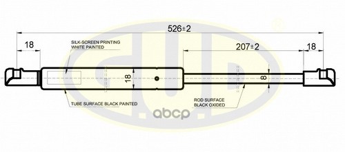 Амортизатор багажника fiat palio weekend (178dx) 04/96- 570n l=526/207mm