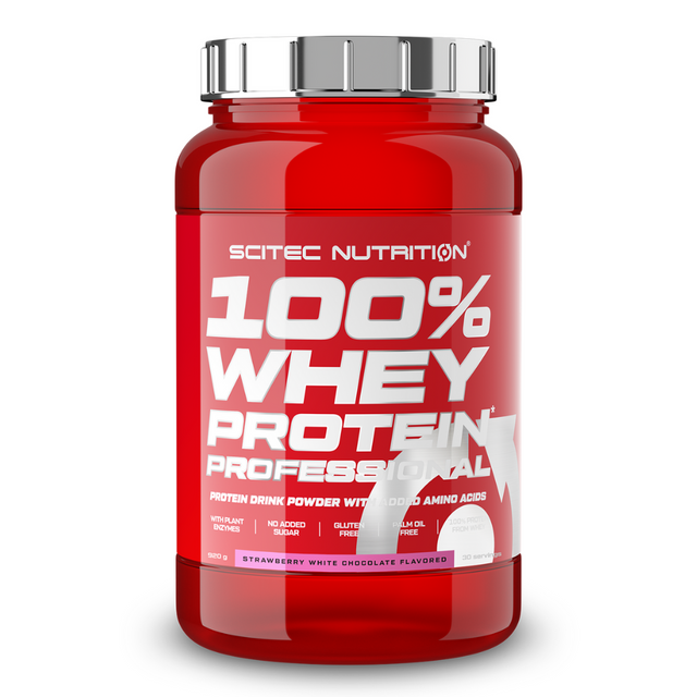 Scitec Nutrition 100% Whey Protein Professional 920 г, клубника-белый шоколад