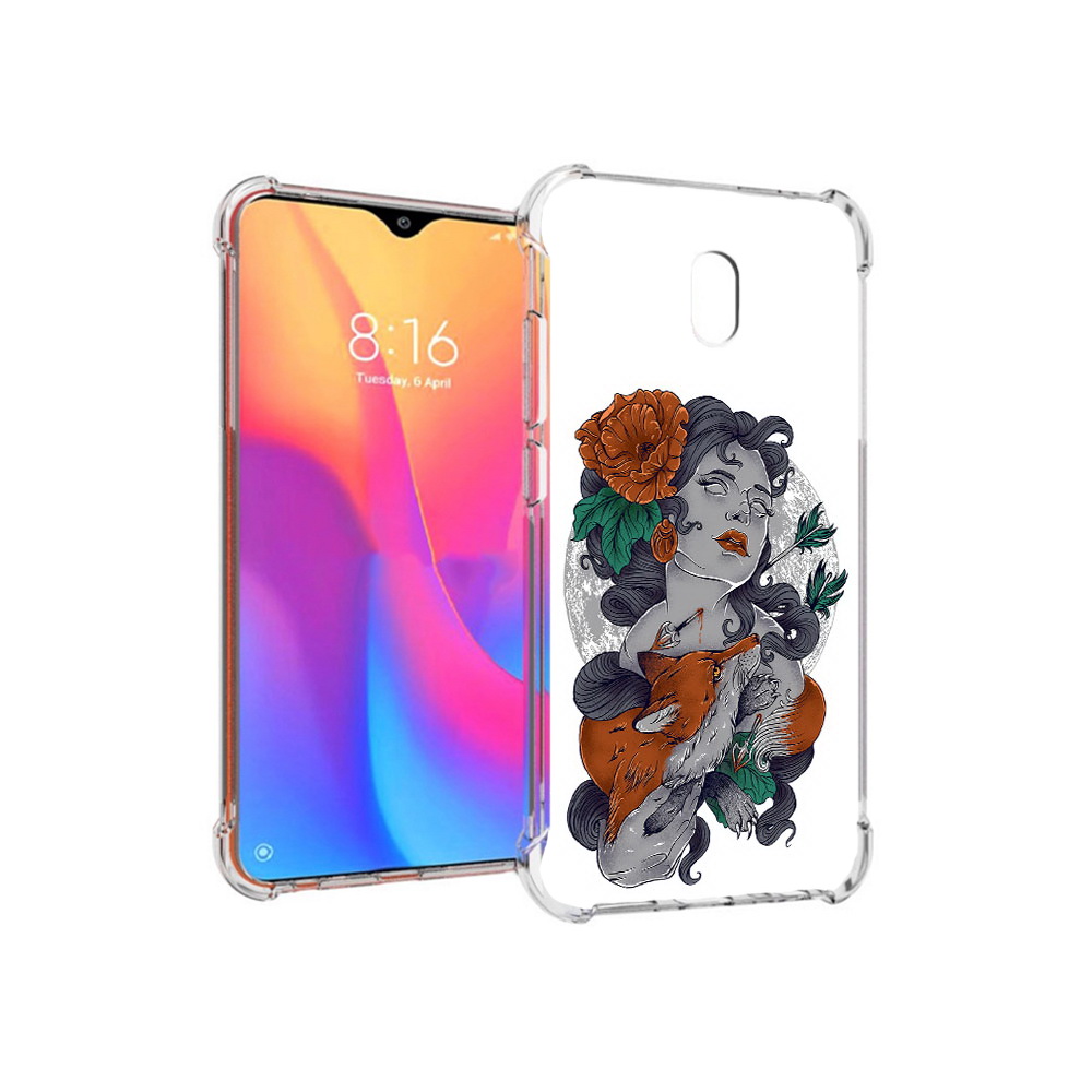 

Чехол MyPads Tocco для Xiaomi Redmi 8A темная девушка с лисой (PT138948.272.639), Прозрачный, Tocco