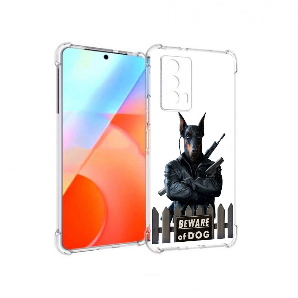 

Чехол MyPads Tocco для Vivo iQOO Z5 доберман (PT226980.401.332), Прозрачный, Tocco