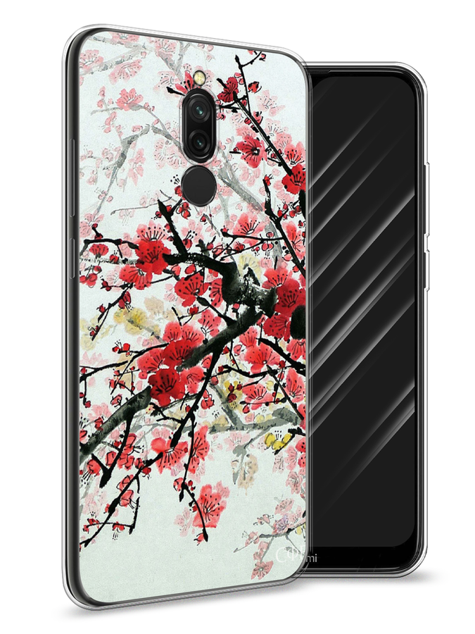 

Чехол Awog на Xiaomi Redmi 8 "Сакура", Розовый;черный, 37150-4