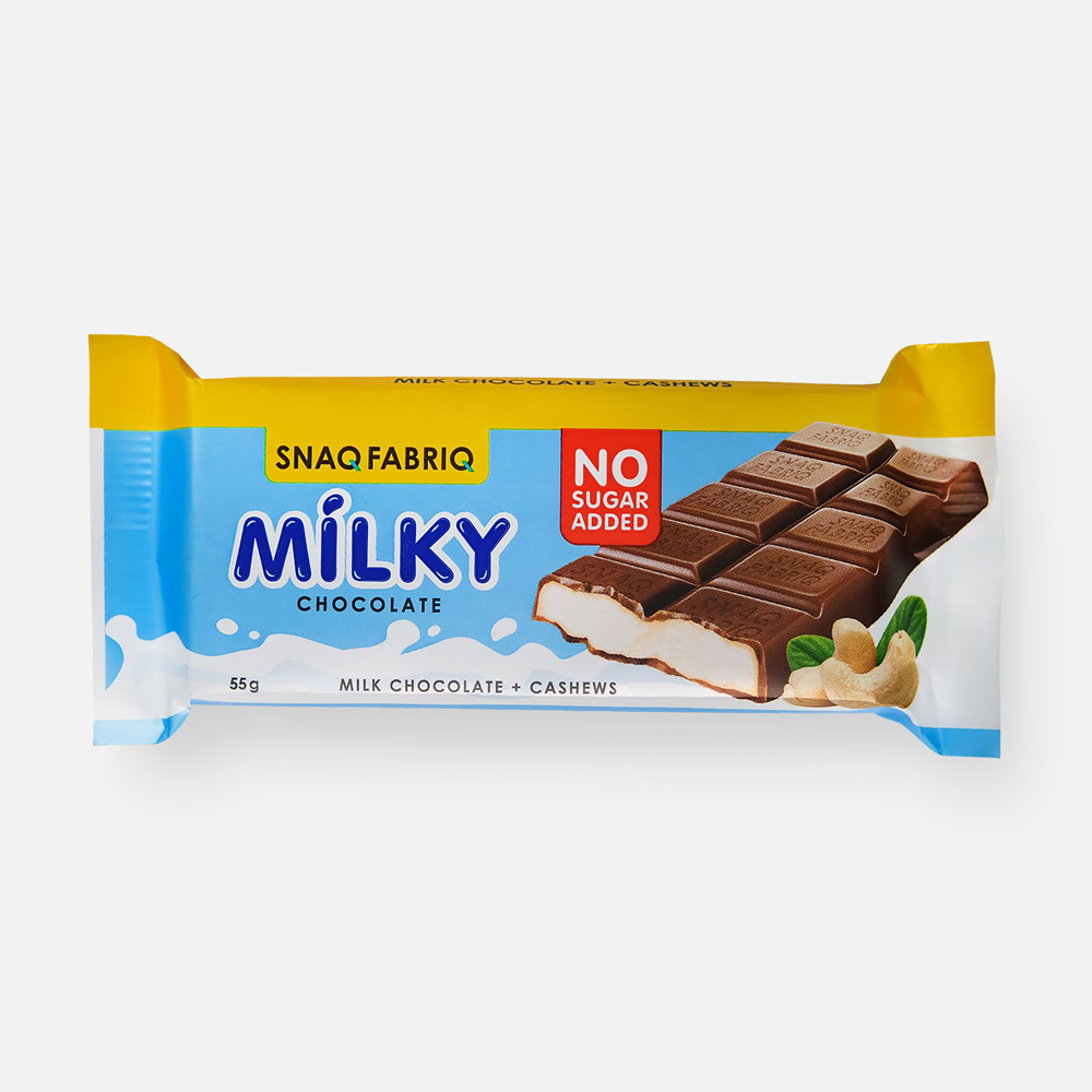 Шоколад Snaq Fabriq Milky молочный, с молочно-ореховой пастой, 55 г