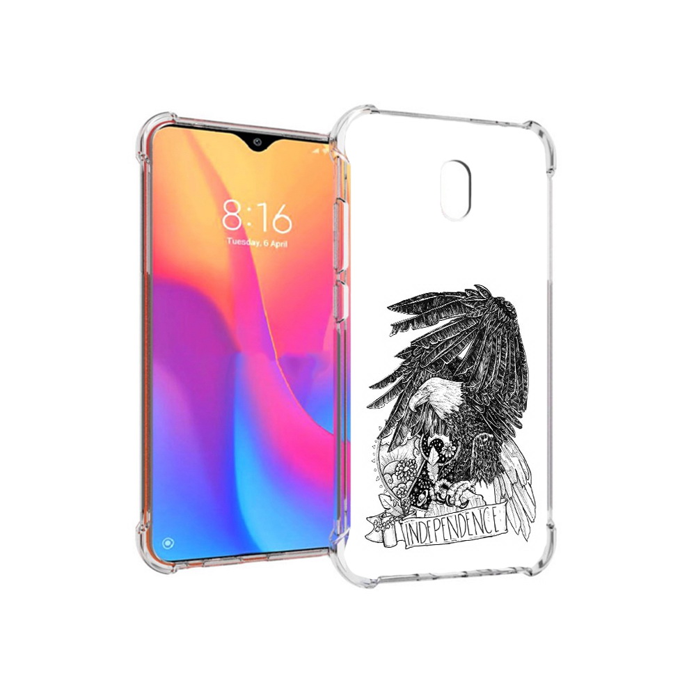 

Чехол MyPads Tocco для Xiaomi Redmi 8A черно белый сокол (PT138948.272.688), Прозрачный, Tocco