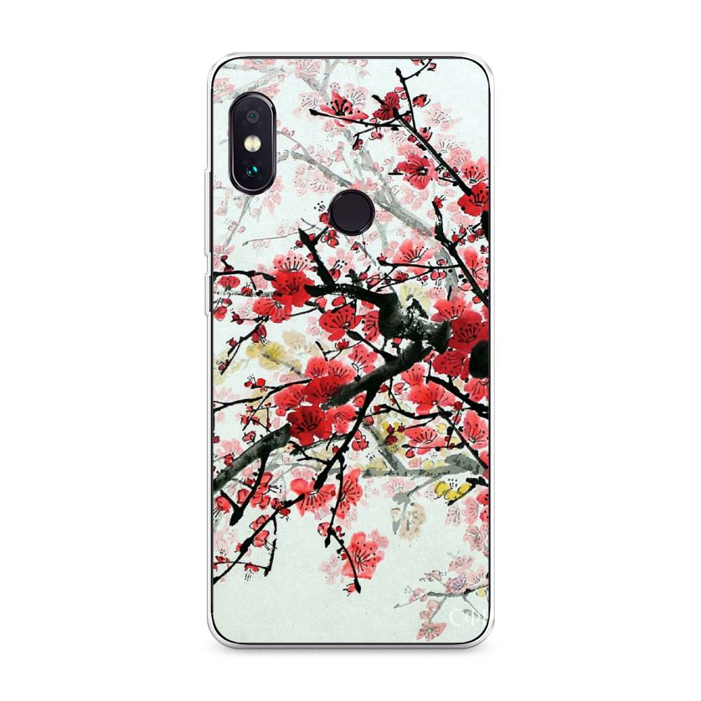 

Чехол Awog на Xiaomi Redmi Note 5/Note 5 Pro "Сакура", Розовый;черный, 32750-4
