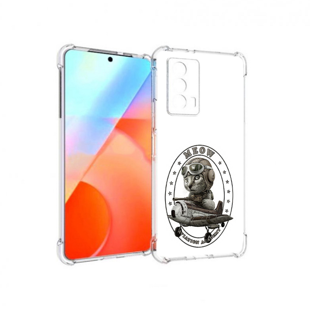 

Чехол MyPads Tocco для Vivo iQOO Z5 кот в самолете (PT226980.401.395), Прозрачный, Tocco