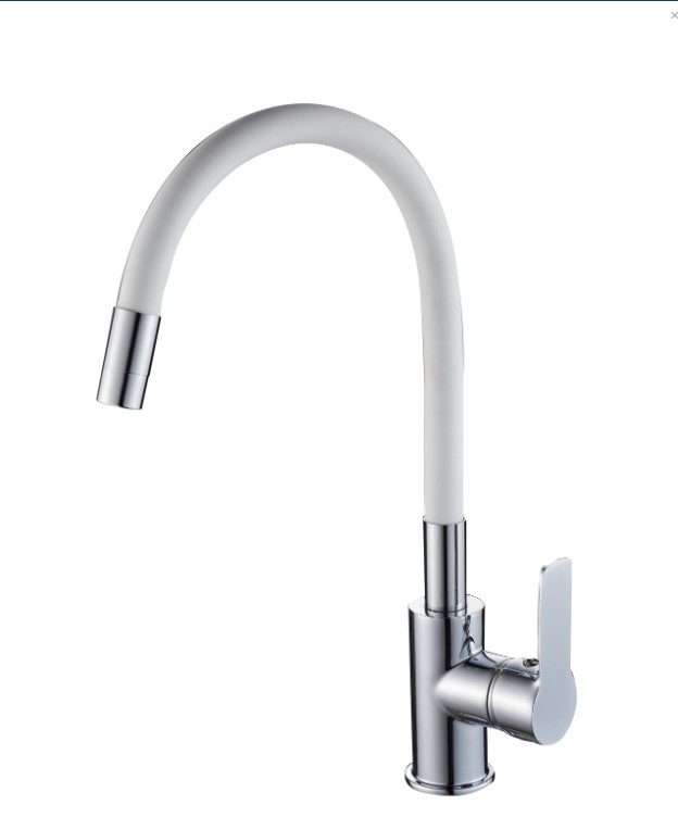 

Смесители Rush Siple SI7335-60White для кухонной мойки с гибким изливом, белый/хром