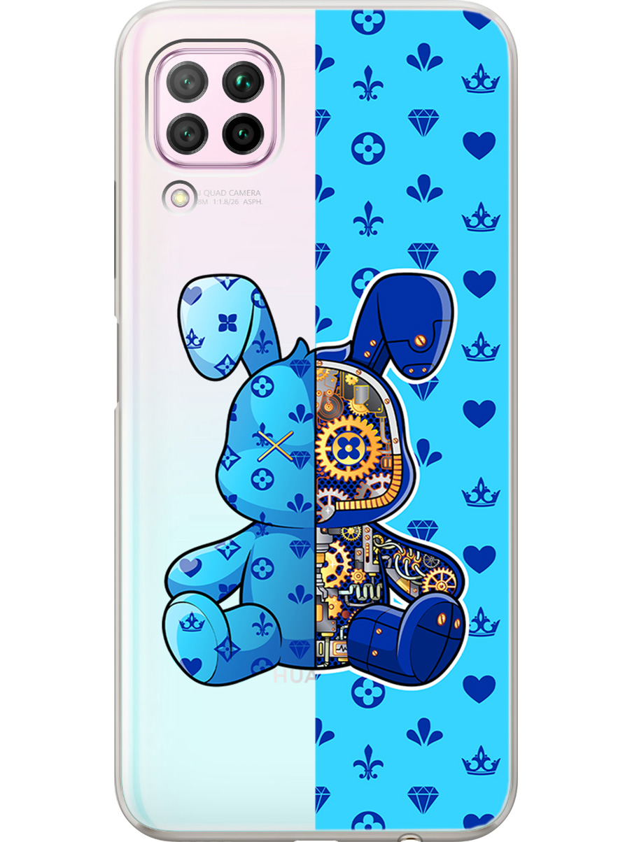 

Силиконовый чехол на Huawei P40 Lite с принтом "Голубой Кролик с механизмом", Прозрачный;голубой;синий, 722839771