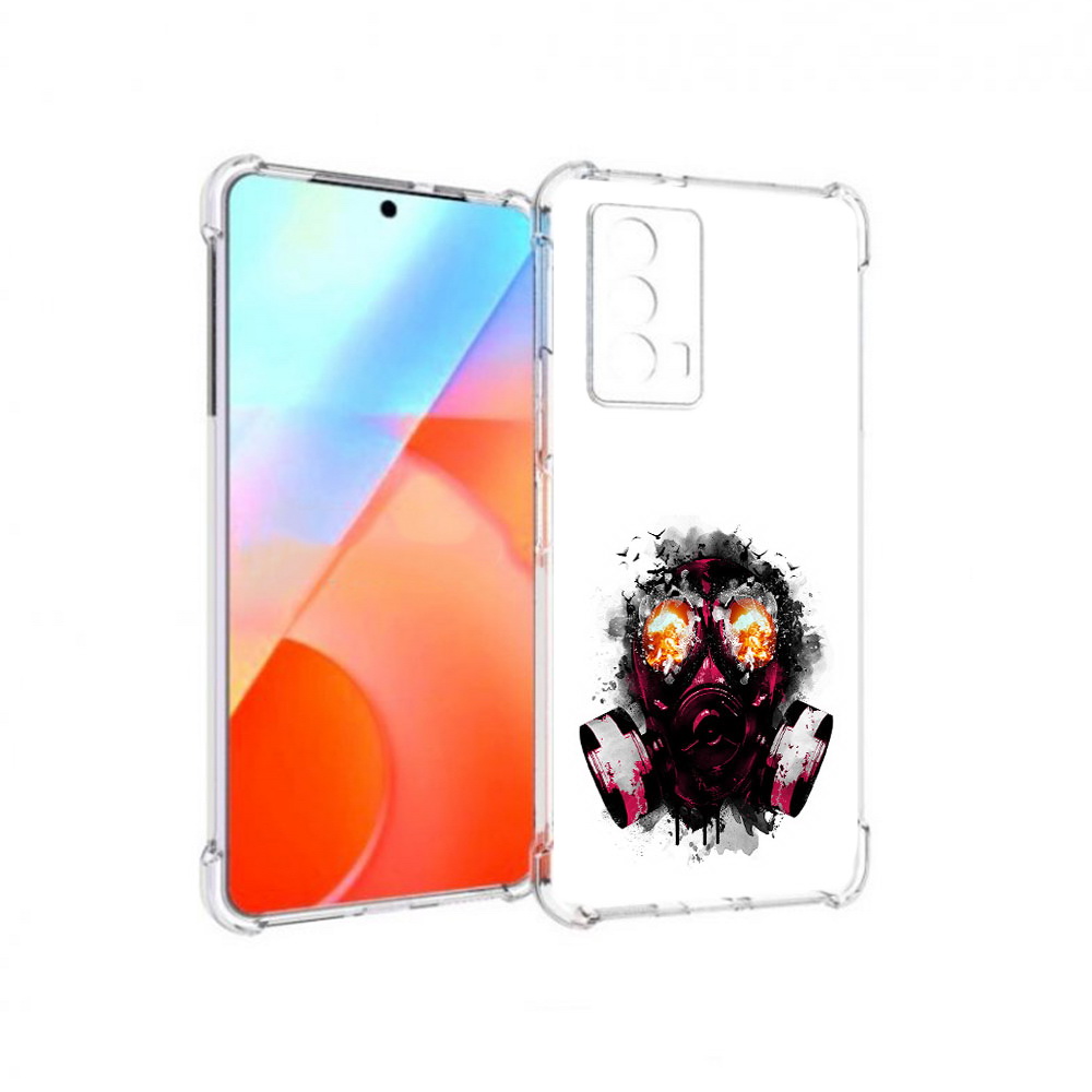 

Чехол MyPads Tocco для Vivo iQOO Z5 красный противогаз (PT226980.401.412), Прозрачный, Tocco