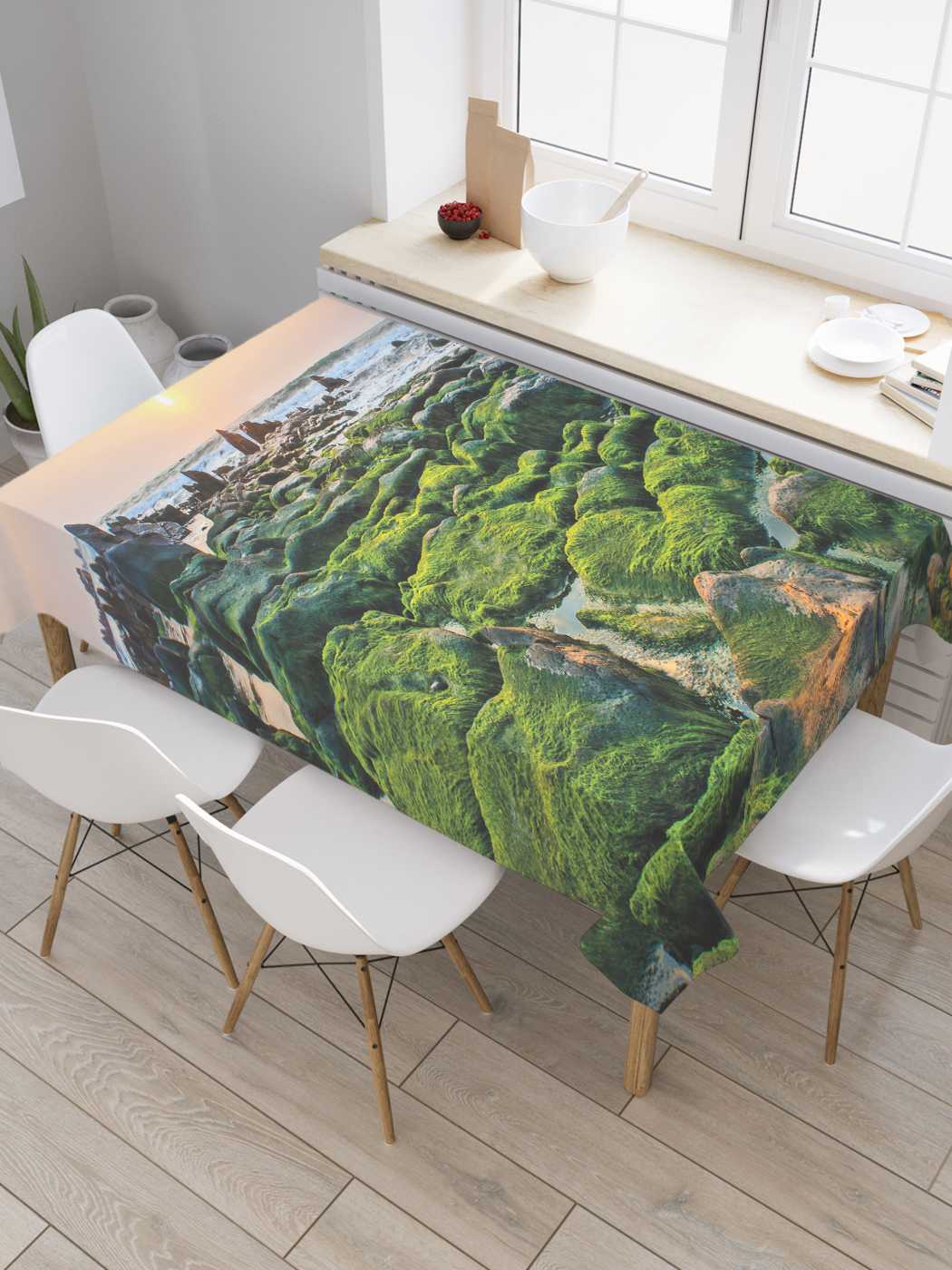 

Скатерть прямоугольная JoyArty "Рифы у берега" из сатена, 180x145 см, Зеленый, Рифы у берега