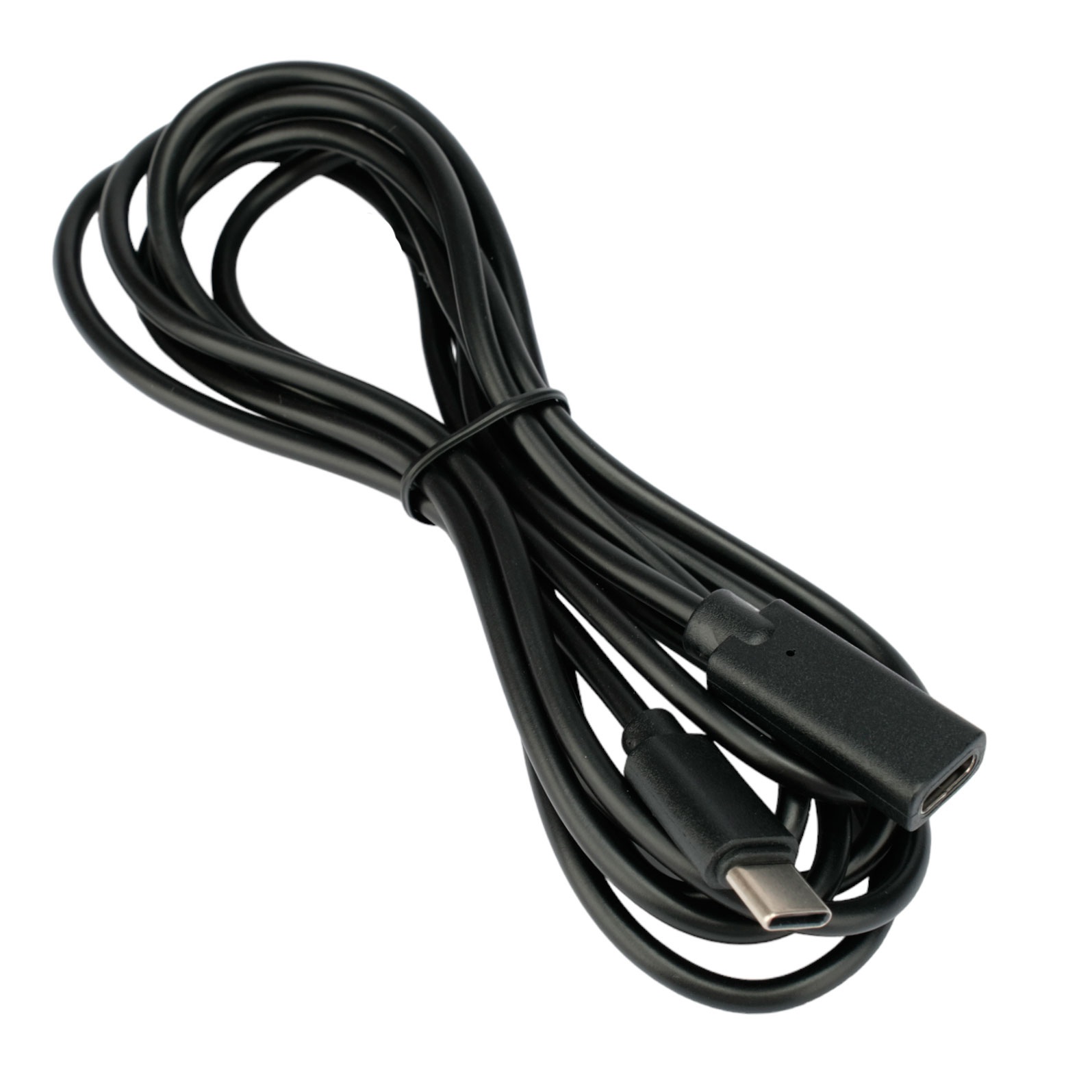 Кабель USB2.0 Cablexpert Type-C(М)/Type-C(F), 3A, 60Вт, PD/QC3.0, медь,2м, черный, пакет