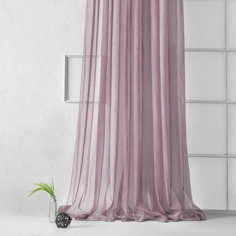 

Тюль с выделкой под лен. Высота 290 см. Ширина 500 см. (розовый)