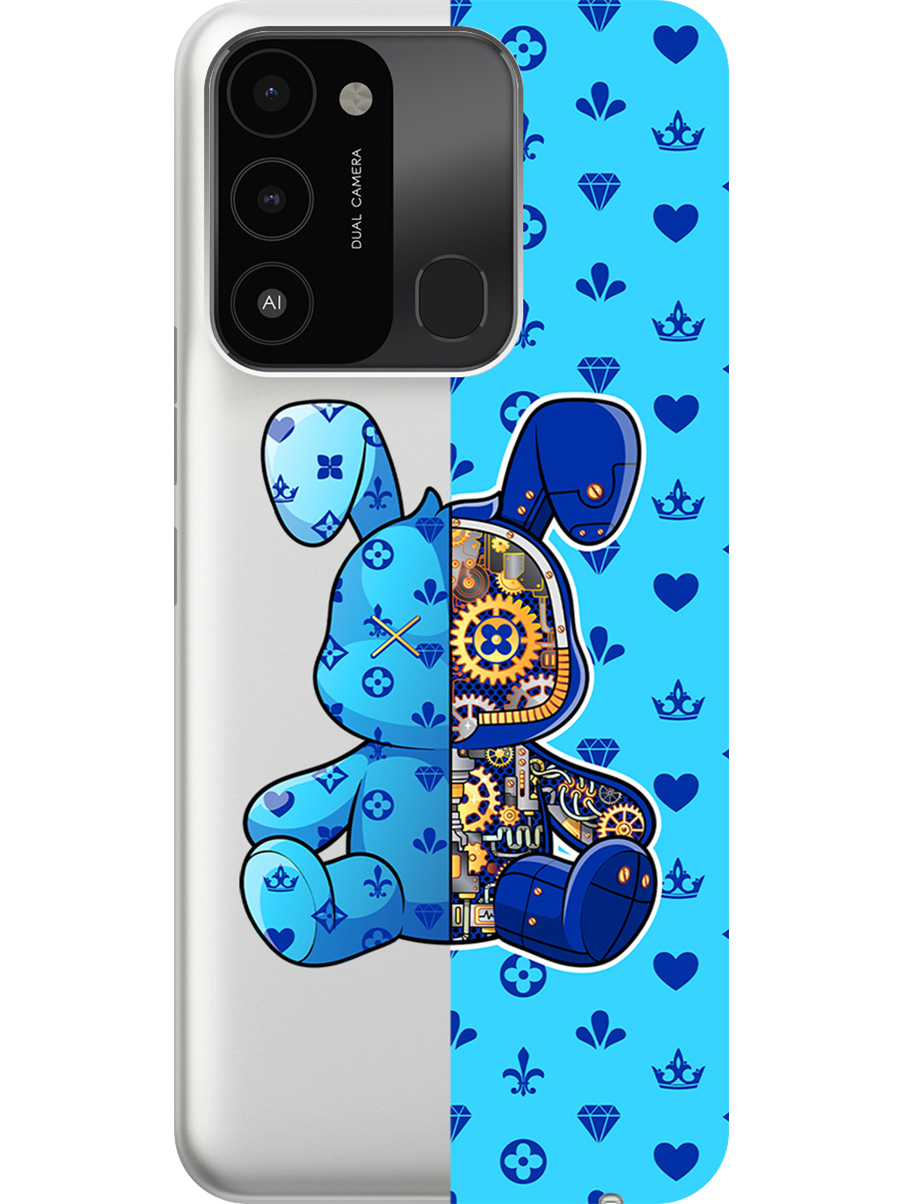 

Силиконовый чехол на Tecno Spark 8C/Go 2022 с принтом "Голубой Кролик с механизмом", Прозрачный;голубой;синий, 778678071