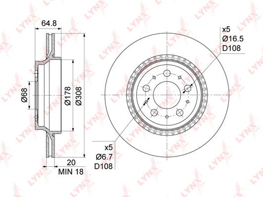 

Диск тормозной | зад |, BN-1219 диск тормозной задний Volvo XC90 2.5T/D5/T6 02>