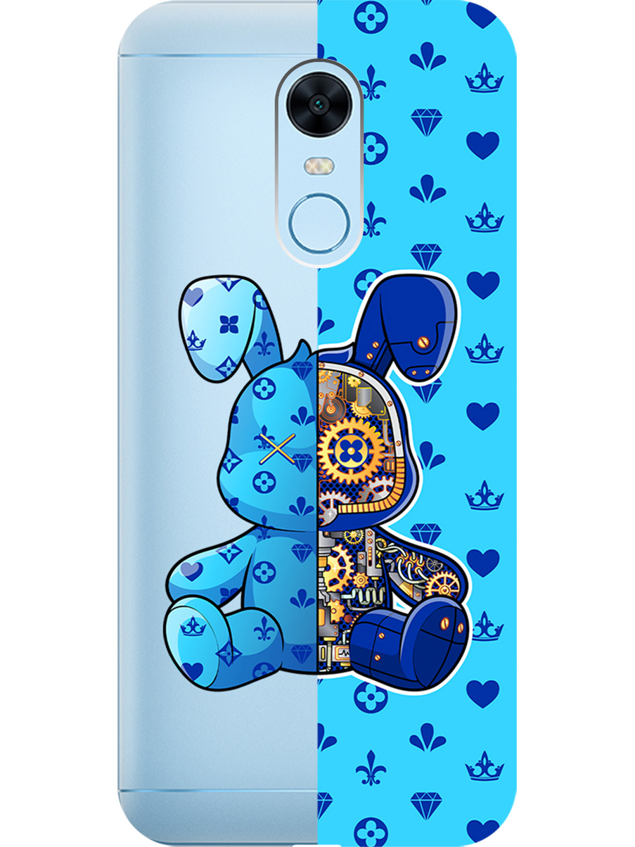 

Силиконовый чехол на Xiaomi Redmi 5 Plus с принтом "Голубой Кролик с механизмом", Прозрачный;голубой;синий, 717097571