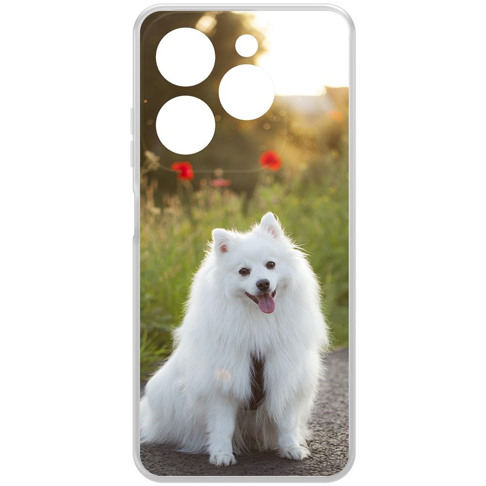 

Чехол-накладка Krutoff Clear Case Белый шпиц для Infinix Hot 40i, Прозрачный